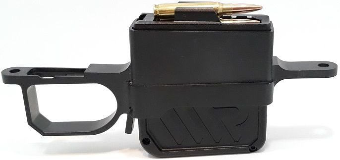 AICS Waters Rifleman Magazine 223 10 Round 2.4" OAL Howa cut-out fitting ready with WR Howa Weatherby Vanguard magazine conversion kit bottom metal floorplate