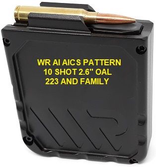 AICS Waters Rifleman Magazine 223 10 Round 2.6" OAL