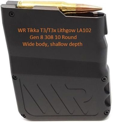 Tikka T3 T3x Lithgow Crossover LA102 Waters Rifleman Magazine 308 708 260 6.5 Creedmoor 243 6XC 10 Round extra extended long overall length